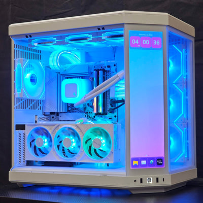 "Aura Fade" 9070 XT White Gaming PC (Ryzen 7 7800X3D + RX 9070 XT)
